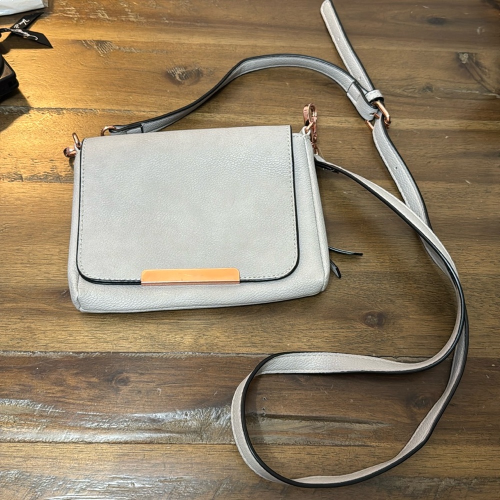 Grey & rose gold crossbody
